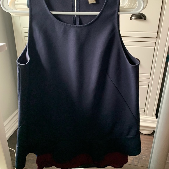 J. Crew Navy Peplum Tank Top Size 6 - Picture 1 of 1